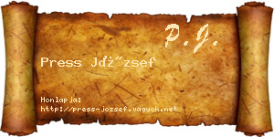 Press József névjegykártya